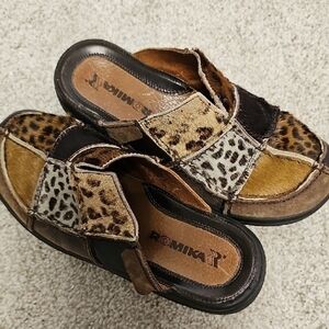 Romika Leopard Print Mules
